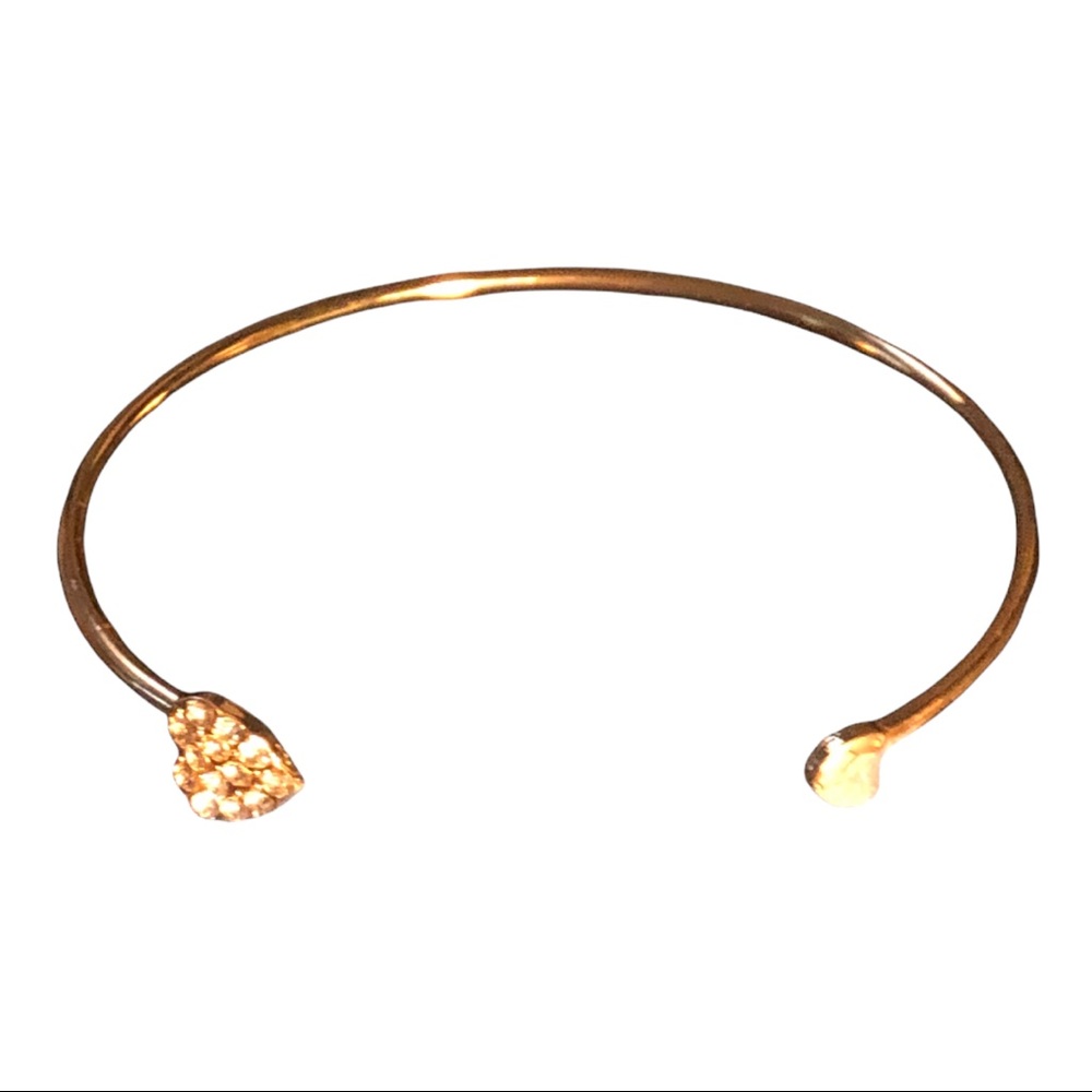 NIP 2 Hearts Gold Plated Open Bracelet